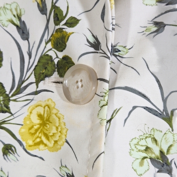 Ann Taylor Ivory Floral Trench Coat Medium - Picture 4 of 8